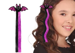 Vleermuis Hair Extension Zwart Paars 40cm
