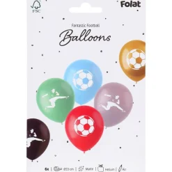Voetbal Ballonnen Gekleurd 33cm 6st