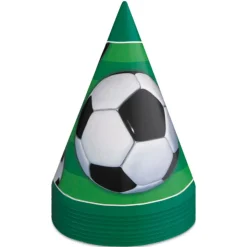 Voetbal Feesthoedjes 8st