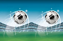 Voetbal Tafelkleed Blauw 1,8m
