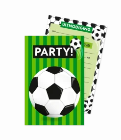 Voetbal Uitnodigingen Groen 6st