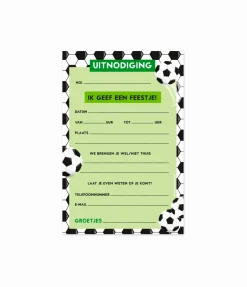 Voetbal Uitnodigingen Groen 6st