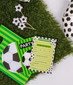 Voetbal Uitnodigingen Groen 6st