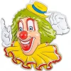 Wanddecoratie Clown Gele Hoed 50cm