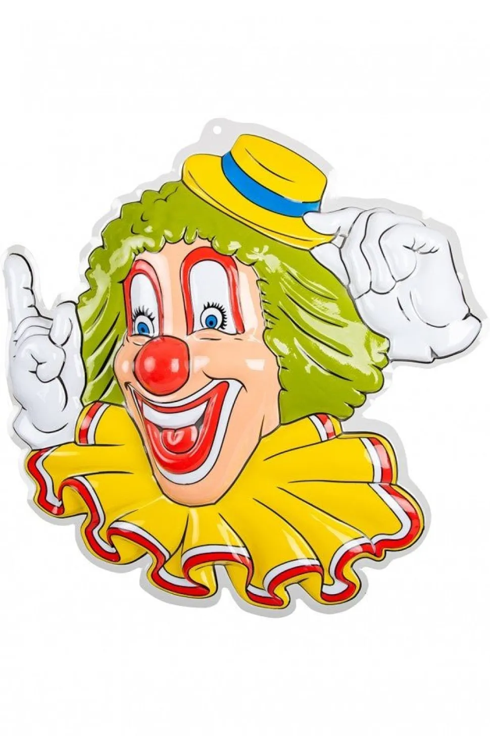 Wanddecoratie Clown Gele Hoed 50cm