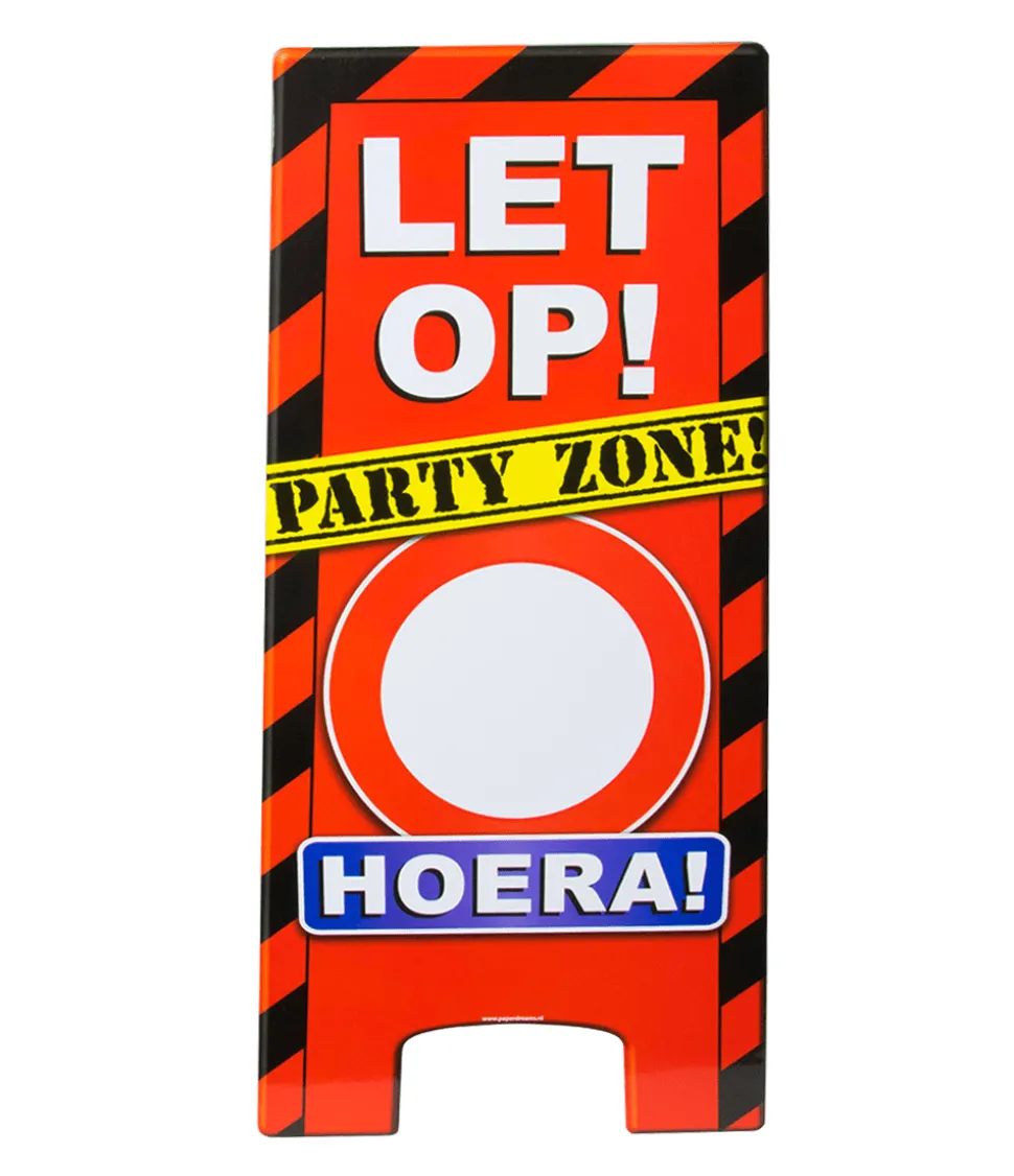 Warning Sign Hoera Personaliseerbaar 62,5cm