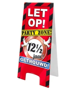 Warning Sign 12,5 Jaar Getrouwd 62,5cm