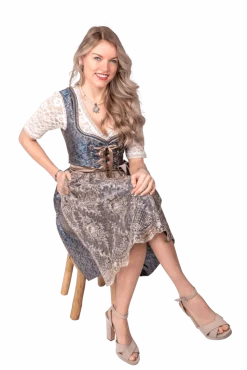 Wit Blauwe Dirndl Jurk Oktoberfest Roze Dames