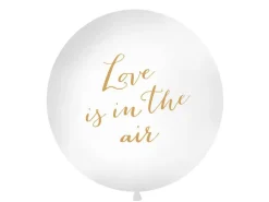 Witte Balllon Love Is In The Air Goud 90cm