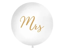 Witte Ballon Mrs Goud 1m