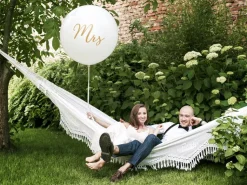 Witte Ballon Mrs Goud 1m