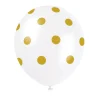 Witte Ballonnen Gouden Stippen 30cm 6st