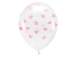 Witte Ballonnen Lichtroze Hartjes 33cm 6st