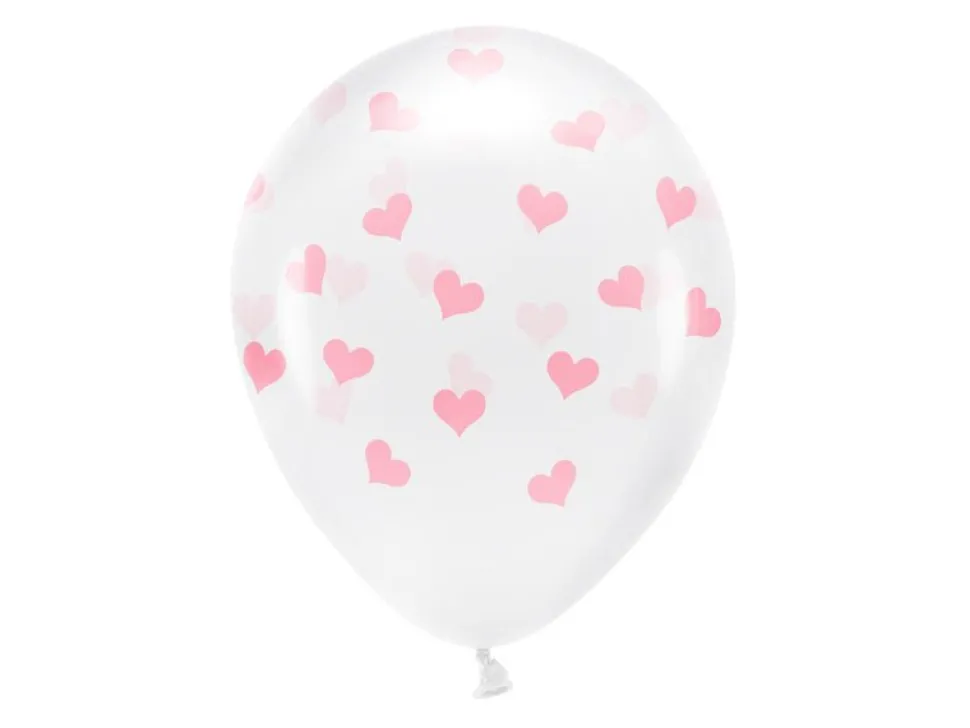 Witte Ballonnen Lichtroze Hartjes 33cm 6st