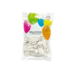 Witte Ballonnen Metallic 13cm 100st