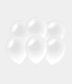 Witte Ballonnen Metallic 30cm 6st