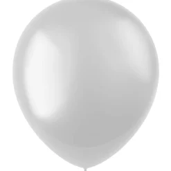 Witte Ballonnen Metallic Pearl White 33cm 10st