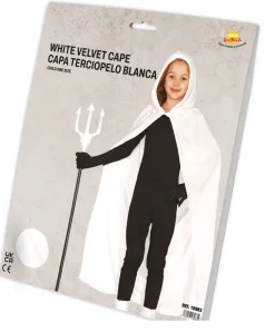 Witte Cape Kind Met Capuchon 1m