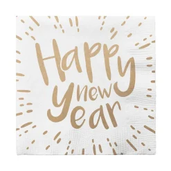 Witte Happy New Year Servetten 33cm 20st