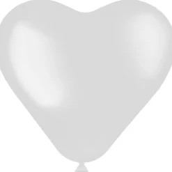 Witte Hartjes Ballonnen Coconut White 25cm 8st