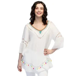 Witte Poncho Dames Benirras