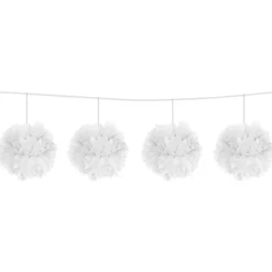 Witte Slinger Pompon 12cm 3m