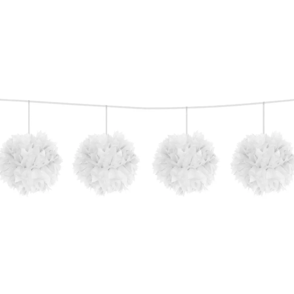 Witte Slinger Pompon 12cm 3m