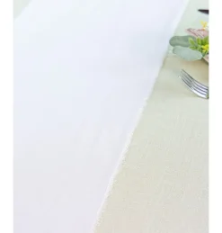 Witte Tafelloper Effen 5m