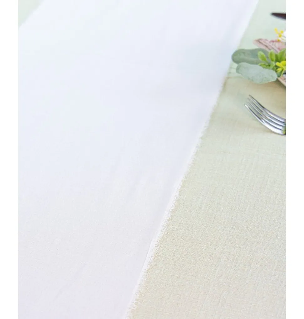Witte Tafelloper Effen 5m