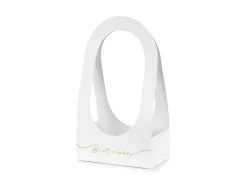 Witte Uitdeelbox Bloemenbak Best Wishes 38cm