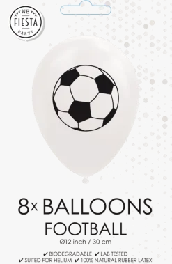 Witte Voetbal Ballonnen 30,5cm 8st