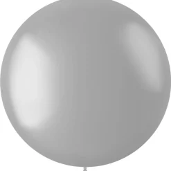 Zilveren Ballon Metallic Moondust Silver 80cm