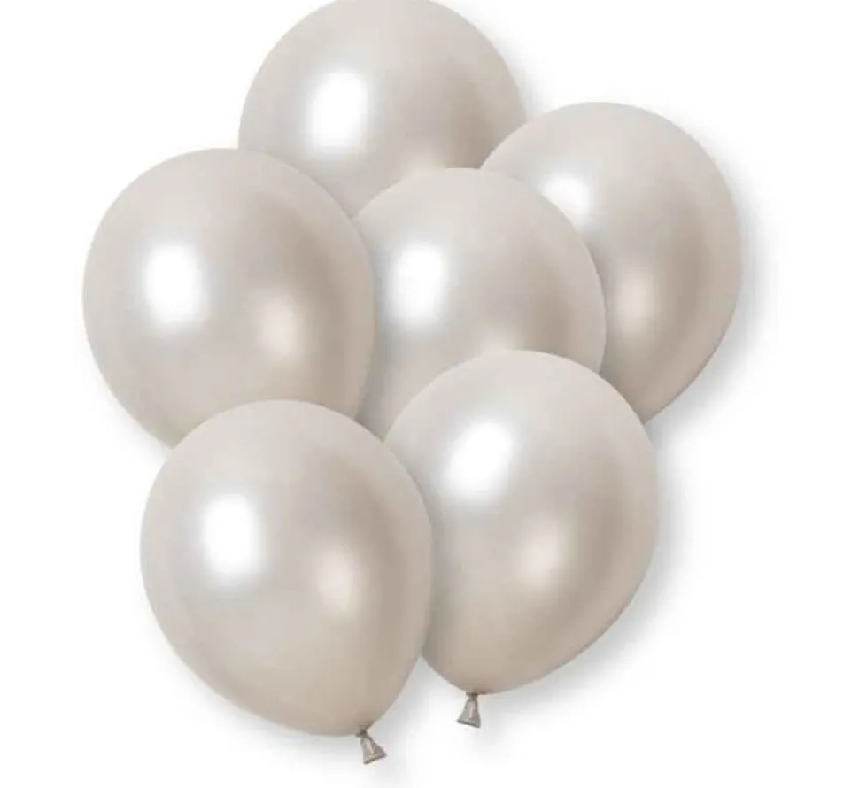 Zilveren Ballonnen Basic Latex 30cm 8st