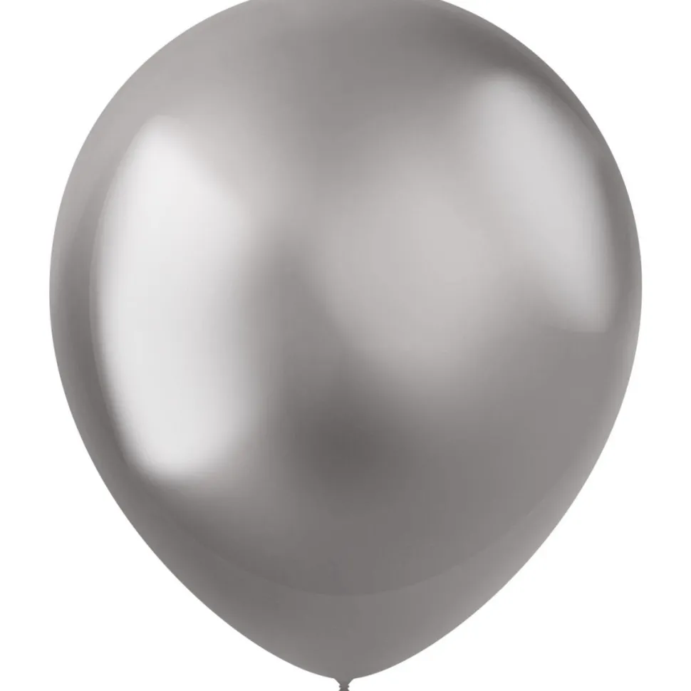 Zilveren Ballonnen Chroom 33cm 10st