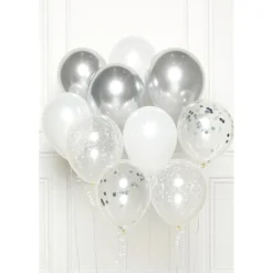 Zilveren Ballonnen Set 30cm 10st