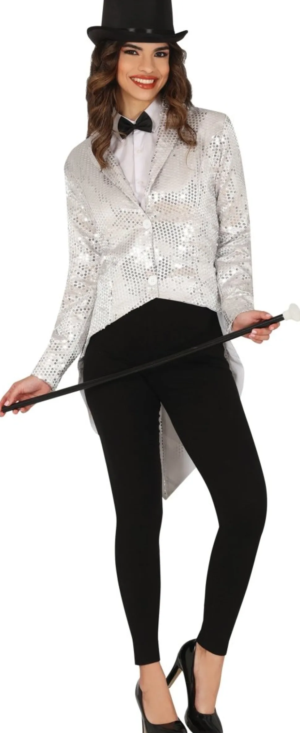 Zilveren Blazer Dames Pailletten
