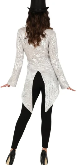 Zilveren Blazer Dames Pailletten