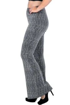Zilveren Broek Dames Flared Glitter