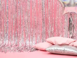 Zilveren Deurgordijn Holografisch 2,5m
