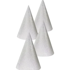 Zilveren Feesthoedjes 16cm 4st