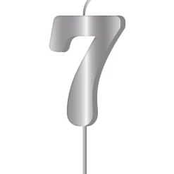 Zilveren Kaars 7 Jaar 7cm