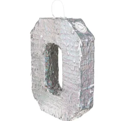 Zilveren Pinata 0 Jaar Holografisch 40cm