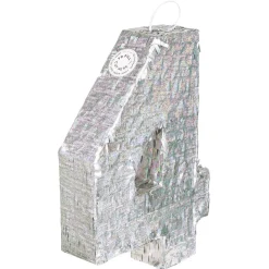 Zilveren Pinata 4 Jaar Holografisch 40cm