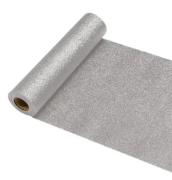 Zilveren Tafelloper Glitter 30Cm 5m