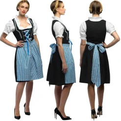 Zwart Blauwe Dirndl Jurk Oktoberfest Dames