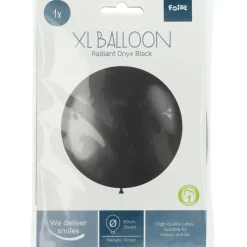 Zwarte Ballon Metallic Onyx Black 80cm