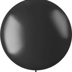 Zwarte Ballon Metallic Onyx Black 80cm