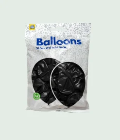 Zwarte Ballonnen Metallic 30cm 50st