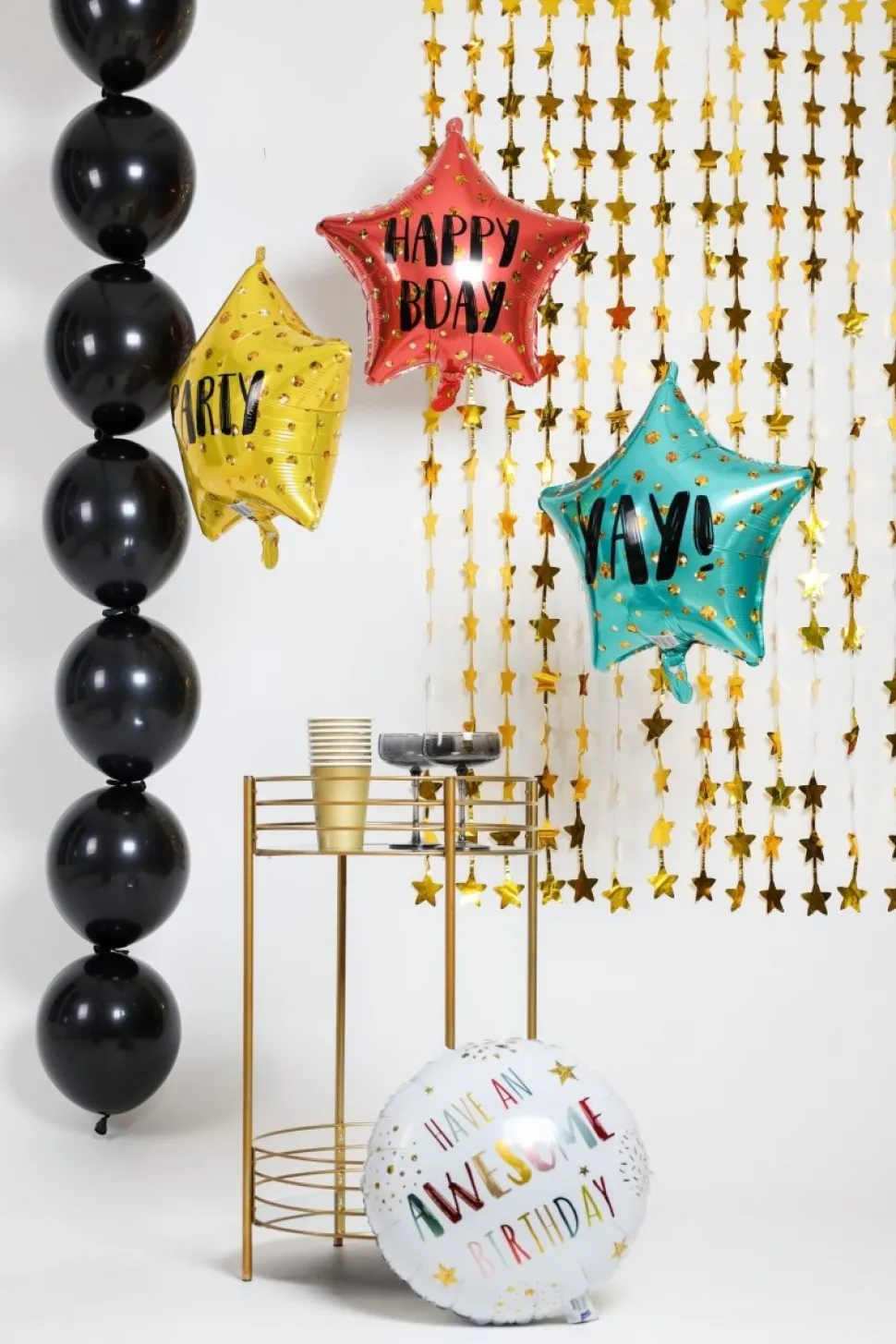 Zwarte Ballonnenslinger Midnight Black 3m 8st