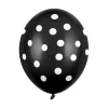 Zwarte Ballonnen Witte Stippjes 30cm 6st